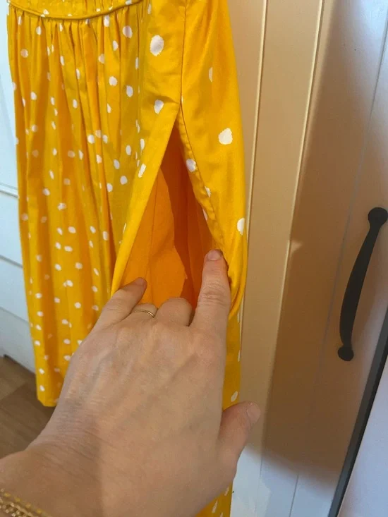 ANTHROPOLOGIE x Moulinette Sœurs fit & flare yellow polka dot dress 12 - Picture 7 of 14